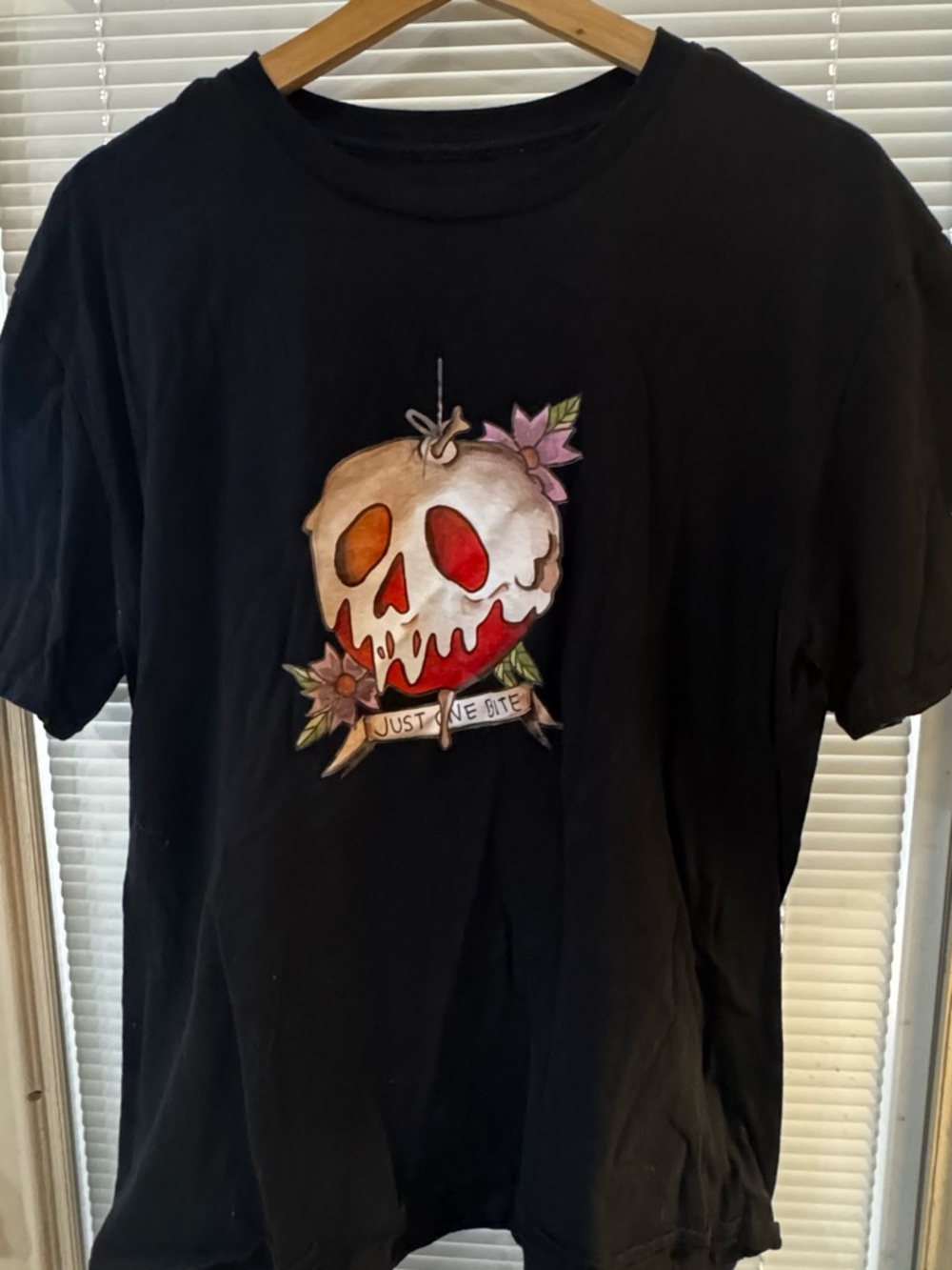 Black Graphic Tee with Poison Apple Design